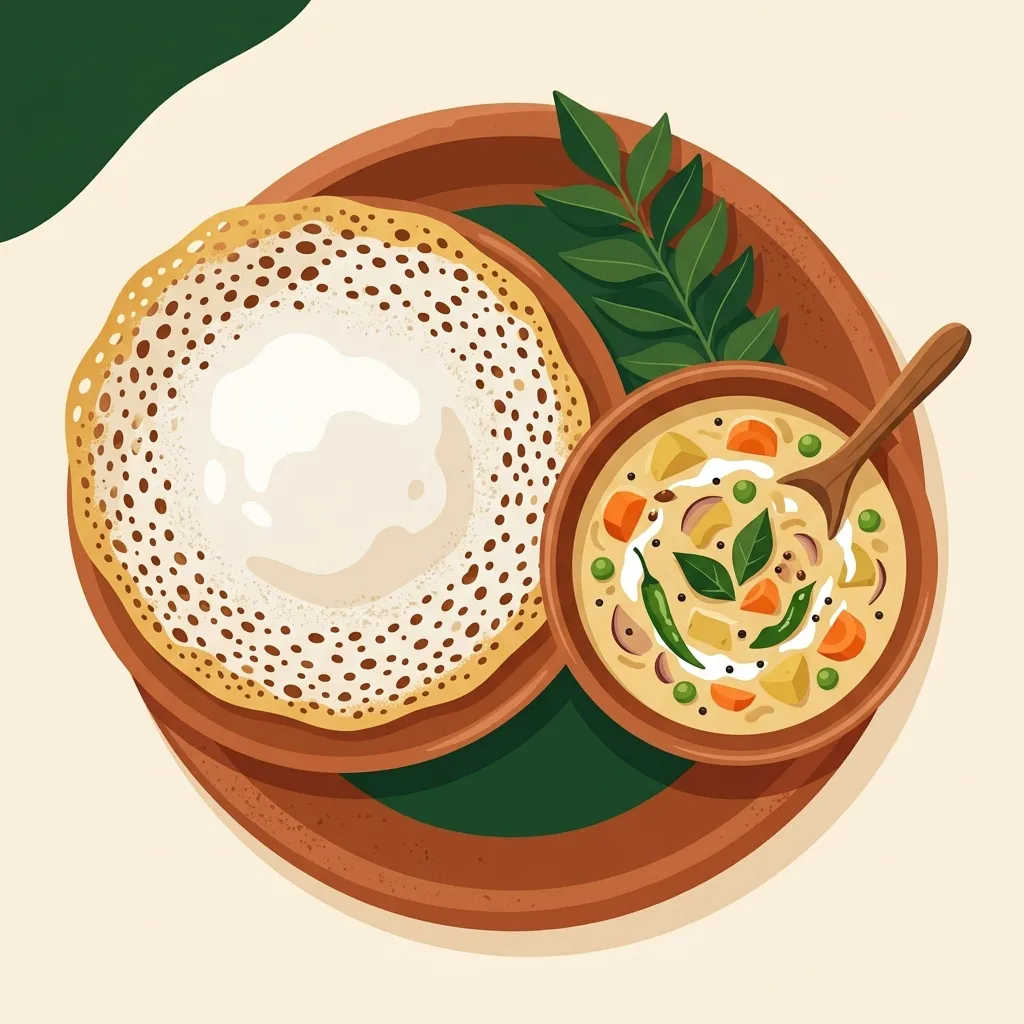 Lacy Kerala Appam with Vegetable Stew